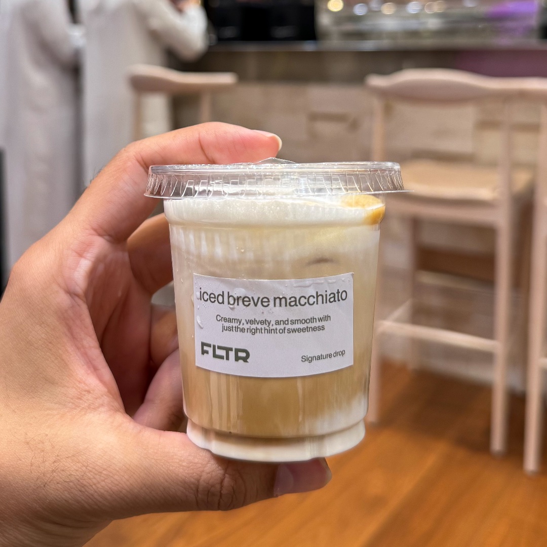 Iced Breve Macchiato at FLTR (Jumeirah), Jumeirah