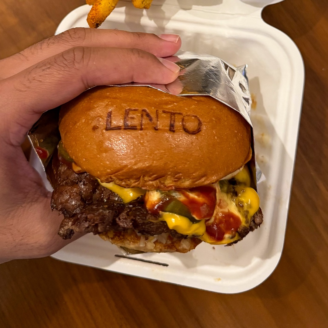 OG Double Cheese Burger at Lento, Umm Suqeim